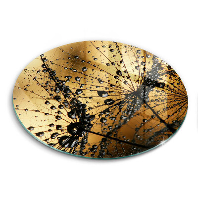 Skleněná deska do kuchyně Rosa a pampelišky