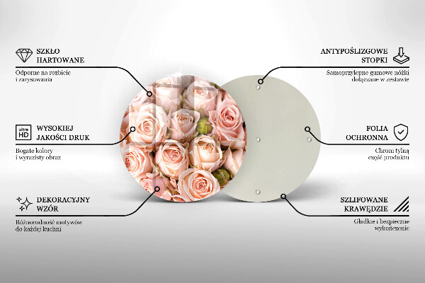 Skleněná deska do kuchyně Kytice jemných růží