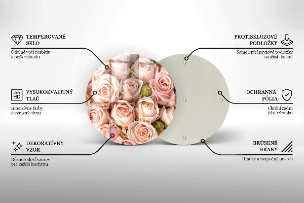 Skleněná deska do kuchyně Kytice jemných růží