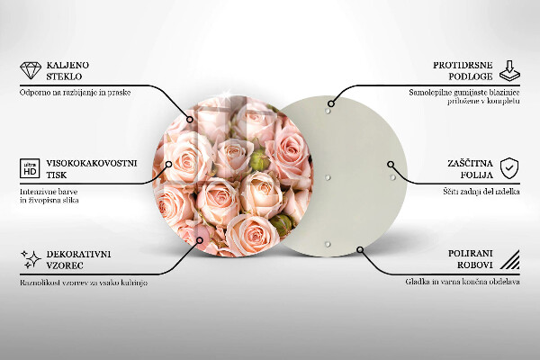 Skleněná deska do kuchyně Kytice jemných růží
