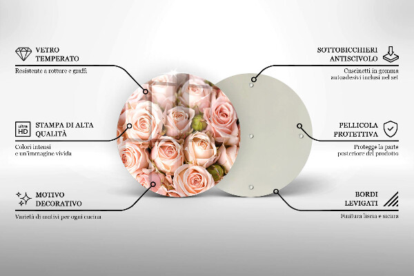 Skleněná deska do kuchyně Kytice jemných růží