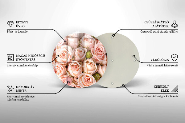 Skleněná deska do kuchyně Kytice jemných růží