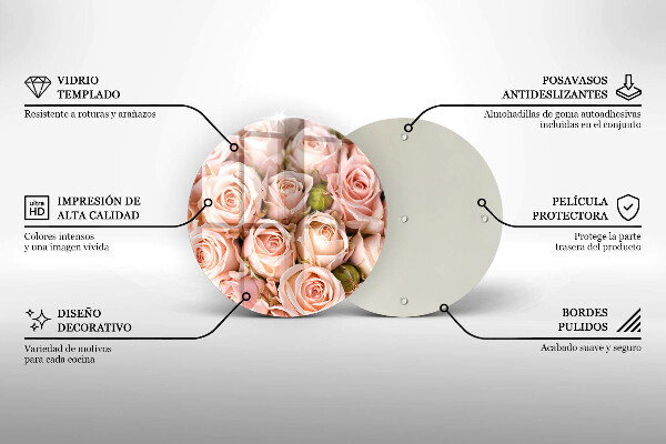 Skleněná deska do kuchyně Kytice jemných růží