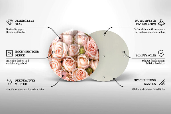 Skleněná deska do kuchyně Kytice jemných růží
