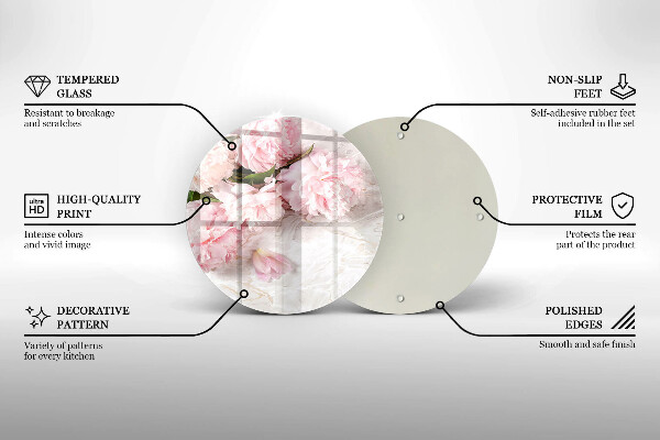 Skleněná deska do kuchyně Jemné květy růží