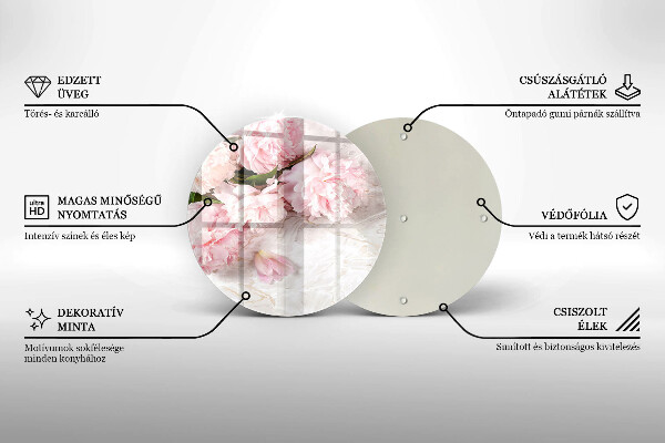 Skleněná deska do kuchyně Jemné květy růží