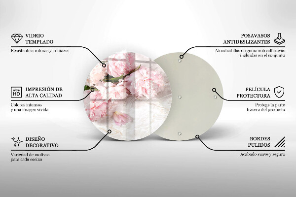 Skleněná deska do kuchyně Jemné květy růží