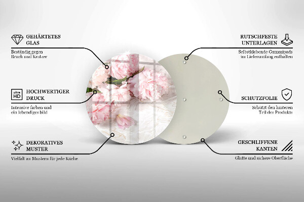 Skleněná deska do kuchyně Jemné květy růží