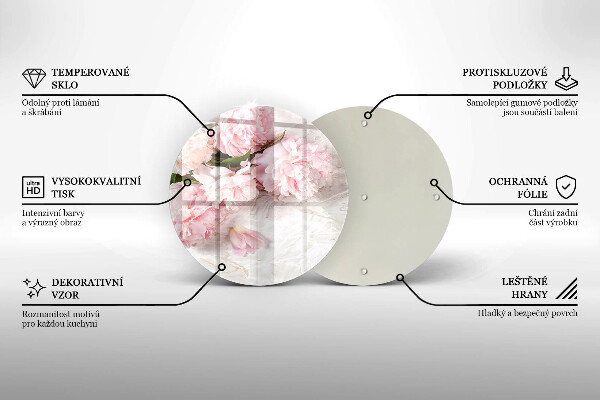 Skleněná deska do kuchyně Jemné květy růží