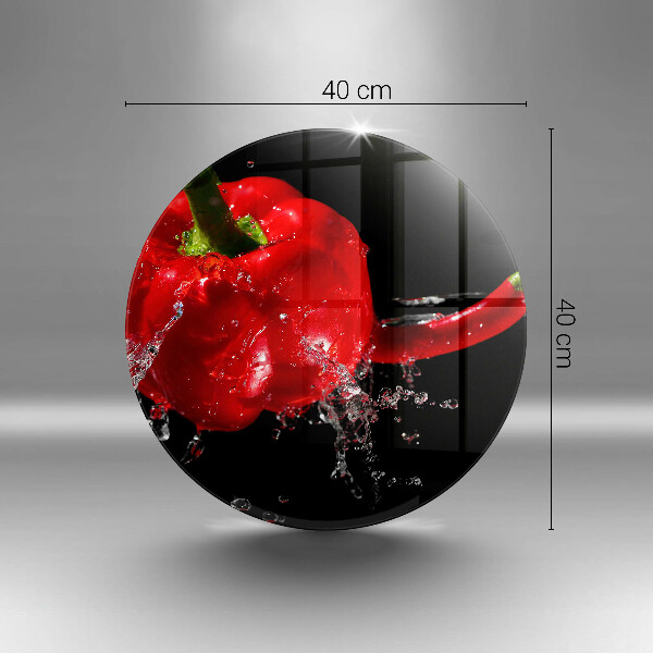 Skleněná deska do kuchyně Červené papriky ve vodě