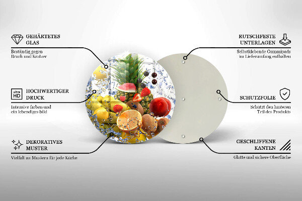 Skleněná deska do kuchyně Šťavnaté ovoce a voda