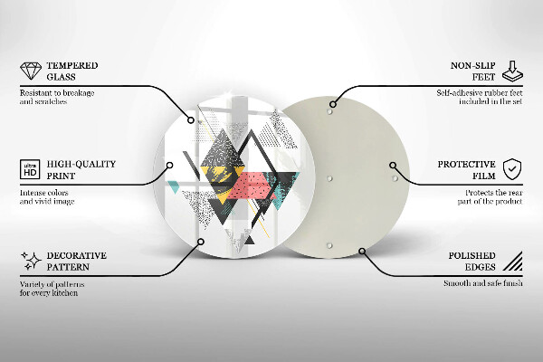 Skleněná deska do kuchyně Abstraktní trojúhelníky