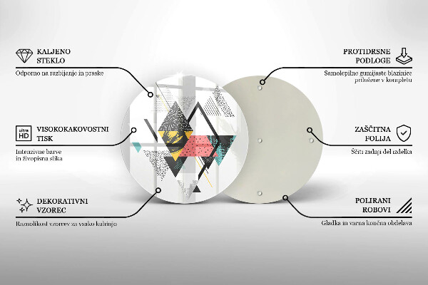 Skleněná deska do kuchyně Abstraktní trojúhelníky