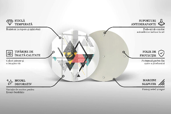 Skleněná deska do kuchyně Abstraktní trojúhelníky