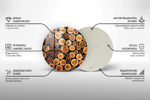 Skleněná deska do kuchyně Dřevěné pařezy