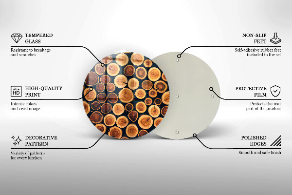 Skleněná deska do kuchyně Dřevěné pařezy