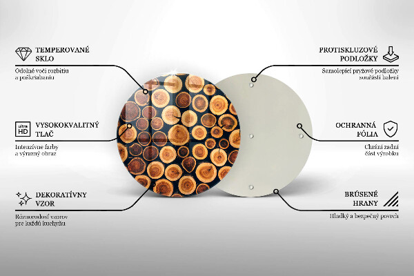 Skleněná deska do kuchyně Dřevěné pařezy