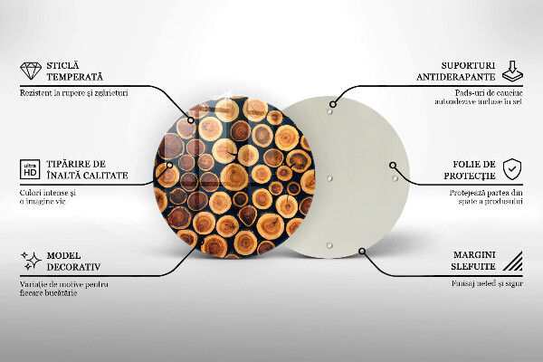 Skleněná deska do kuchyně Dřevěné pařezy