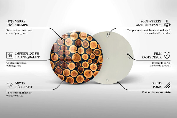 Skleněná deska do kuchyně Dřevěné pařezy