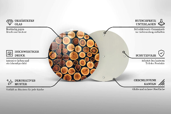 Skleněná deska do kuchyně Dřevěné pařezy