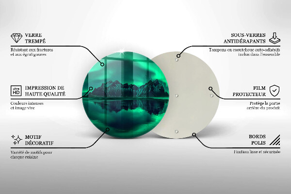 Skleněná deska do kuchyně Krajina polární záře