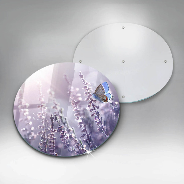 Skleněná deska do kuchyně Divoké květiny a motýl