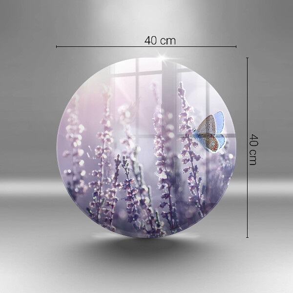 Skleněná deska do kuchyně Divoké květiny a motýl