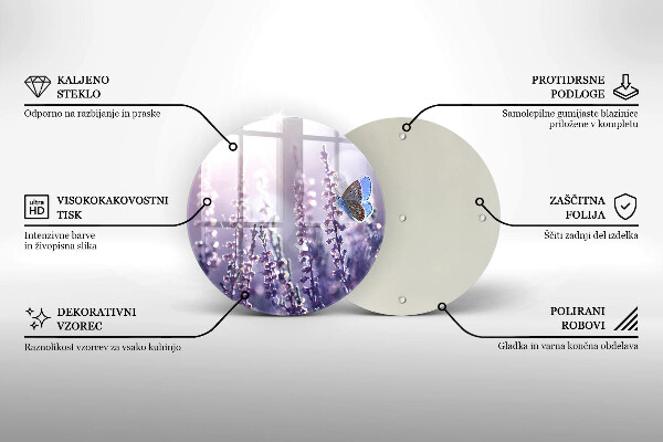 Skleněná deska do kuchyně Divoké květiny a motýl
