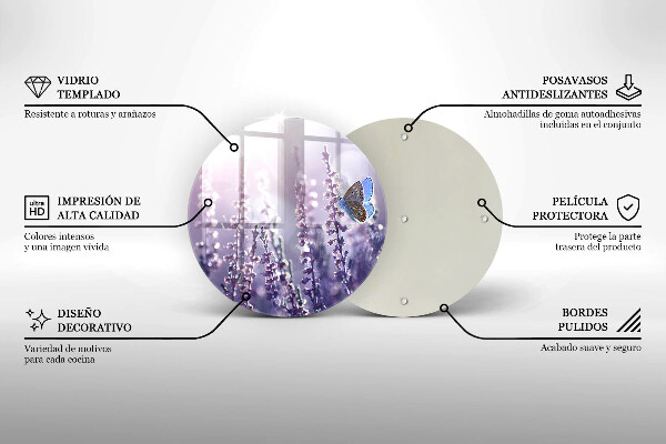 Skleněná deska do kuchyně Divoké květiny a motýl