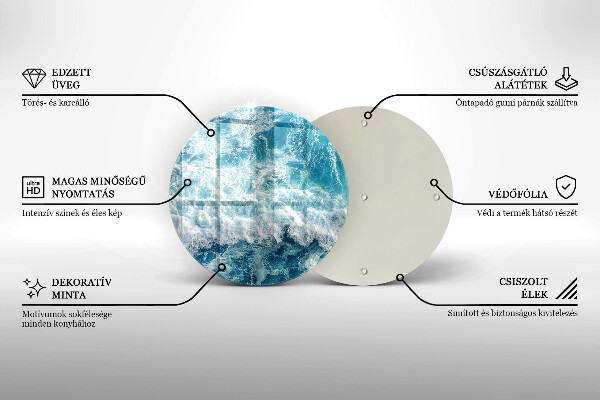 Skleněná deska do kuchyně Vlny mořské vody