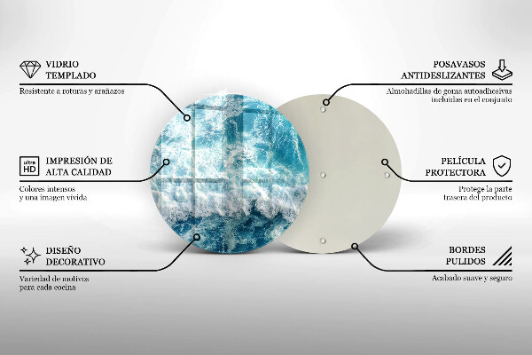 Skleněná deska do kuchyně Vlny mořské vody