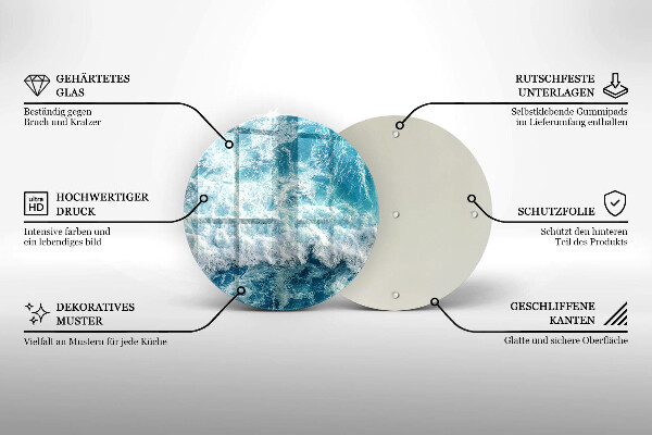 Skleněná deska do kuchyně Vlny mořské vody