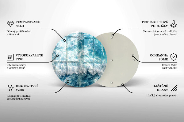 Skleněná deska do kuchyně Vlny mořské vody