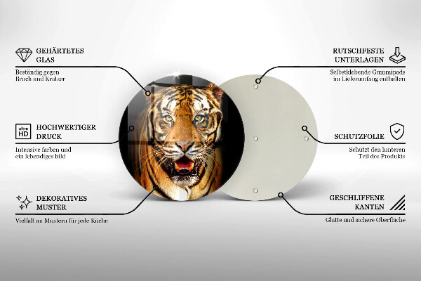 Skleněná deska do kuchyně Divoké zvíře tygr