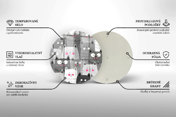 Skleněná deska do kuchyně Ilustrace kočky