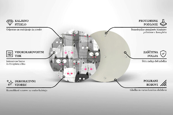 Skleněná deska do kuchyně Ilustrace kočky