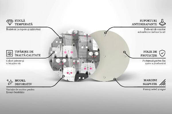 Skleněná deska do kuchyně Ilustrace kočky