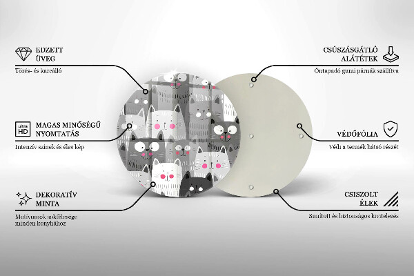 Skleněná deska do kuchyně Ilustrace kočky