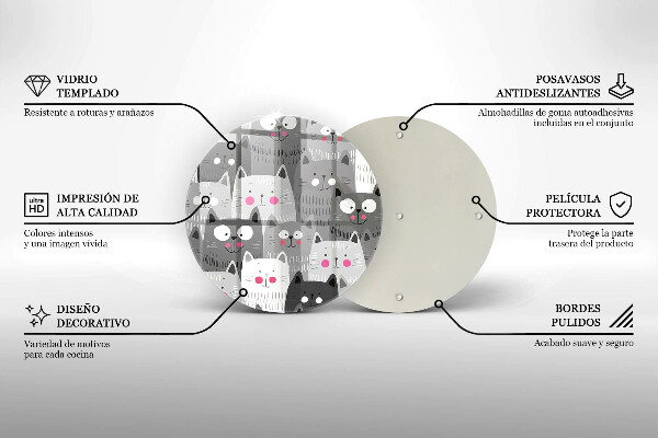 Skleněná deska do kuchyně Ilustrace kočky