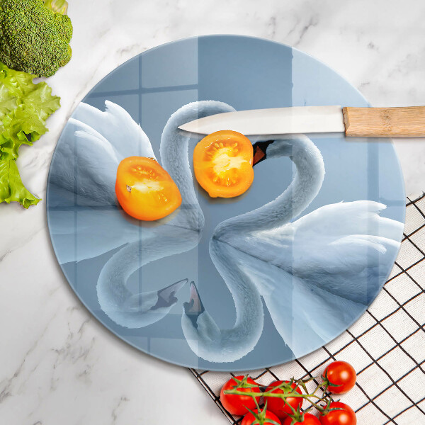 Skleněná deska do kuchyně Dvě labutí srdce