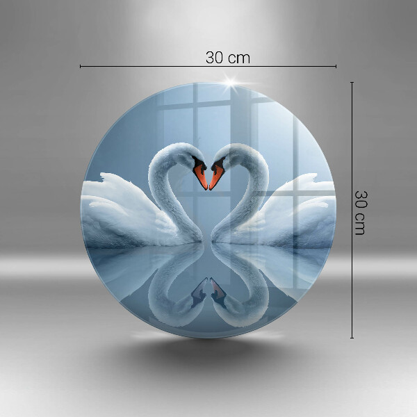 Skleněná deska do kuchyně Dvě labutí srdce