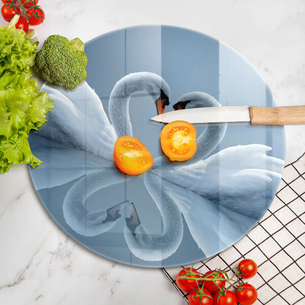 Skleněná deska do kuchyně Dvě labutí srdce