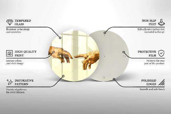 Skleněná deska do kuchyně Stvoření adamových rukou