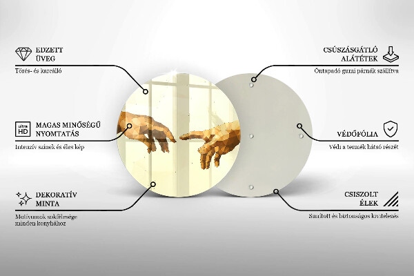 Skleněná deska do kuchyně Stvoření adamových rukou