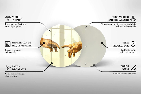 Skleněná deska do kuchyně Stvoření adamových rukou