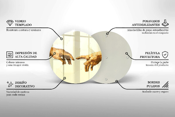 Skleněná deska do kuchyně Stvoření adamových rukou