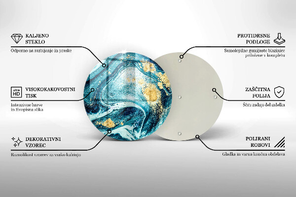 Skleněné krájecí prkénko Modré zlato abstrakce