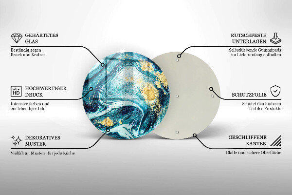 Skleněné krájecí prkénko Modré zlato abstrakce