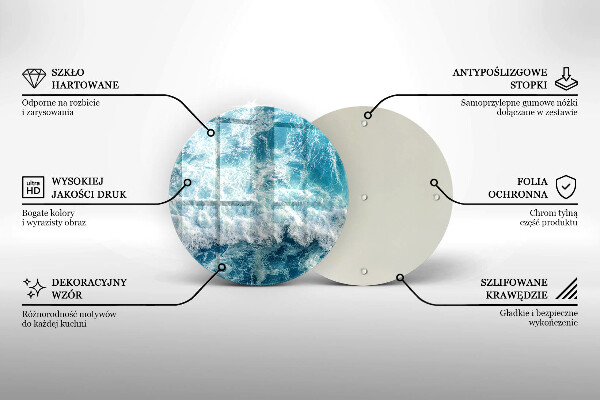 Skleněné krájecí prkénko Vlny mořské vody