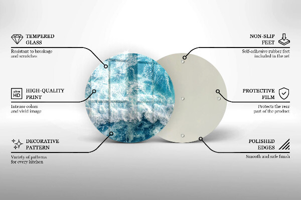 Skleněné krájecí prkénko Vlny mořské vody